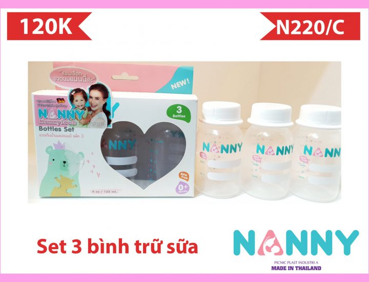 SET 3 BÌNH TRỮ SỮA NANNY _ 085